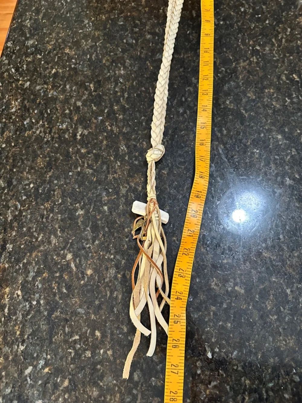 Boho Braided Tassel Necklace - Beige - Picture 5 of 5